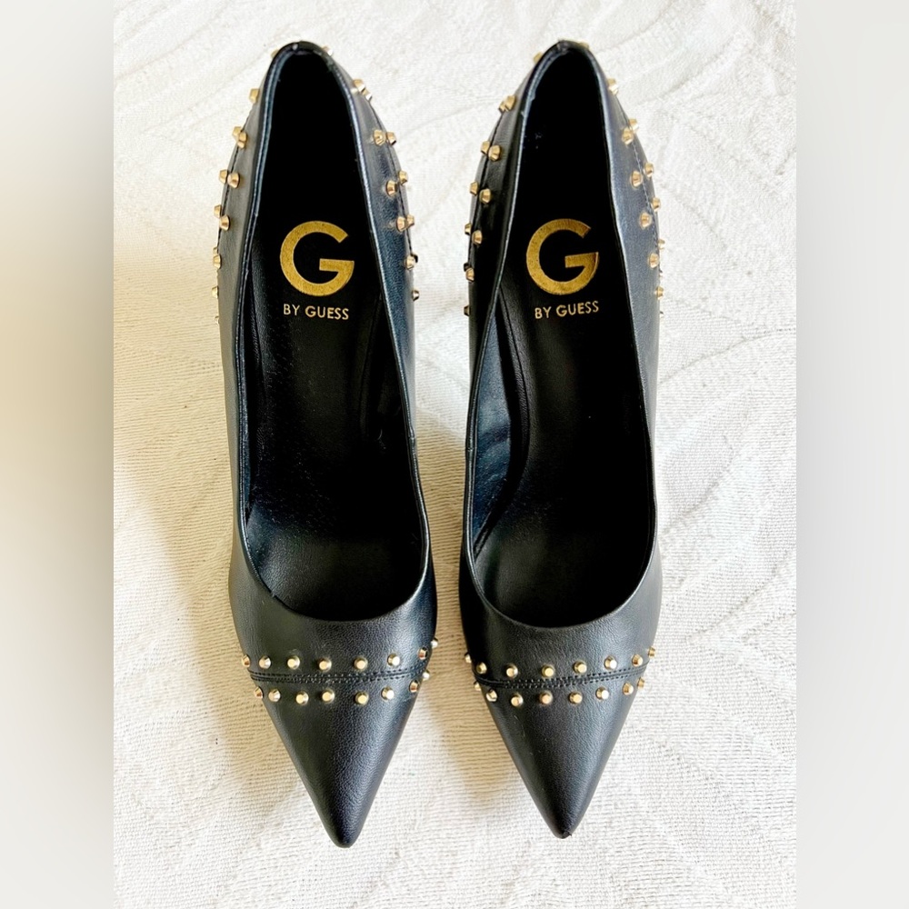 G by Guess Gold Studded Black Heel